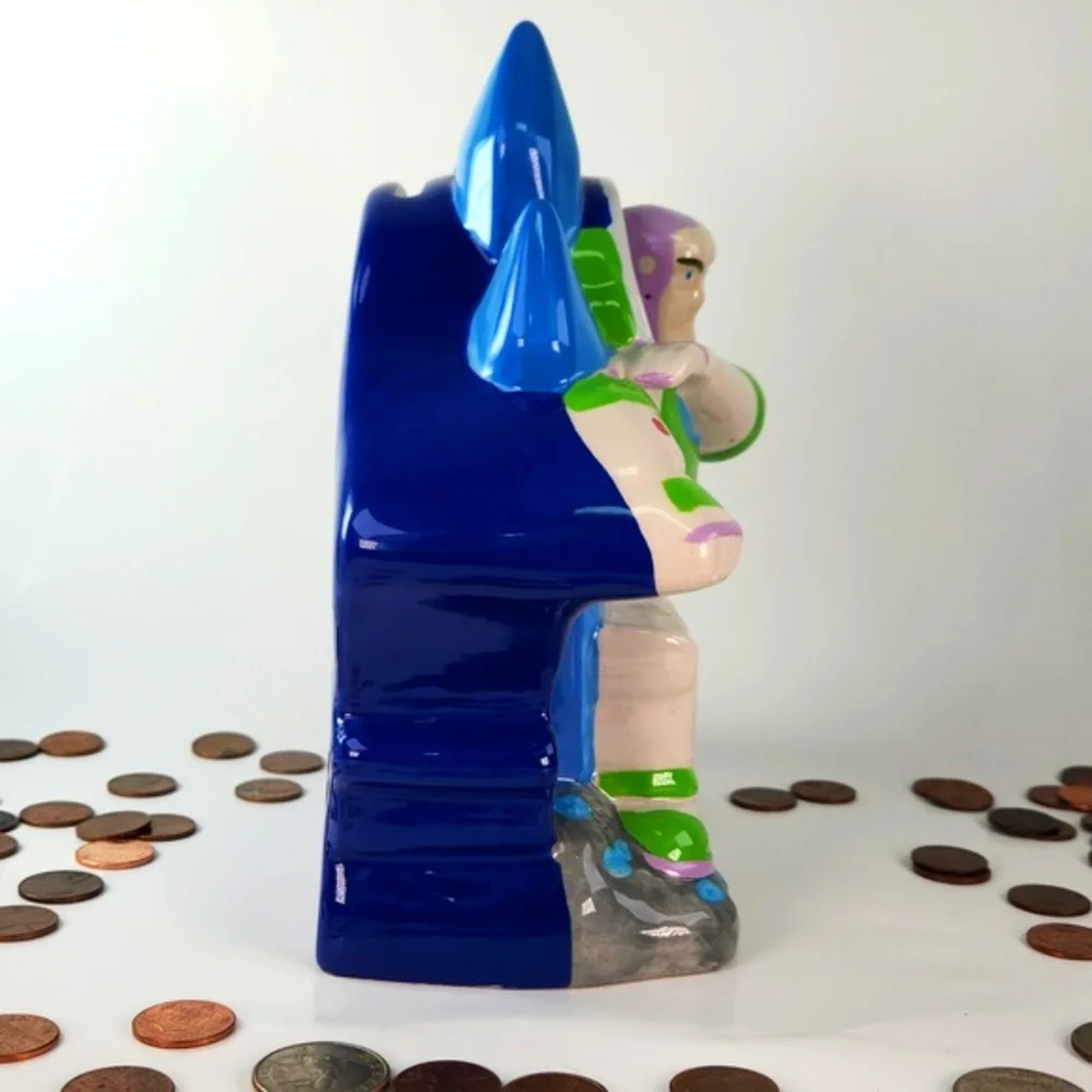 Disney/Pixar BUZZ LIGHTYEAR Coin Bank, VTG 90s EUC